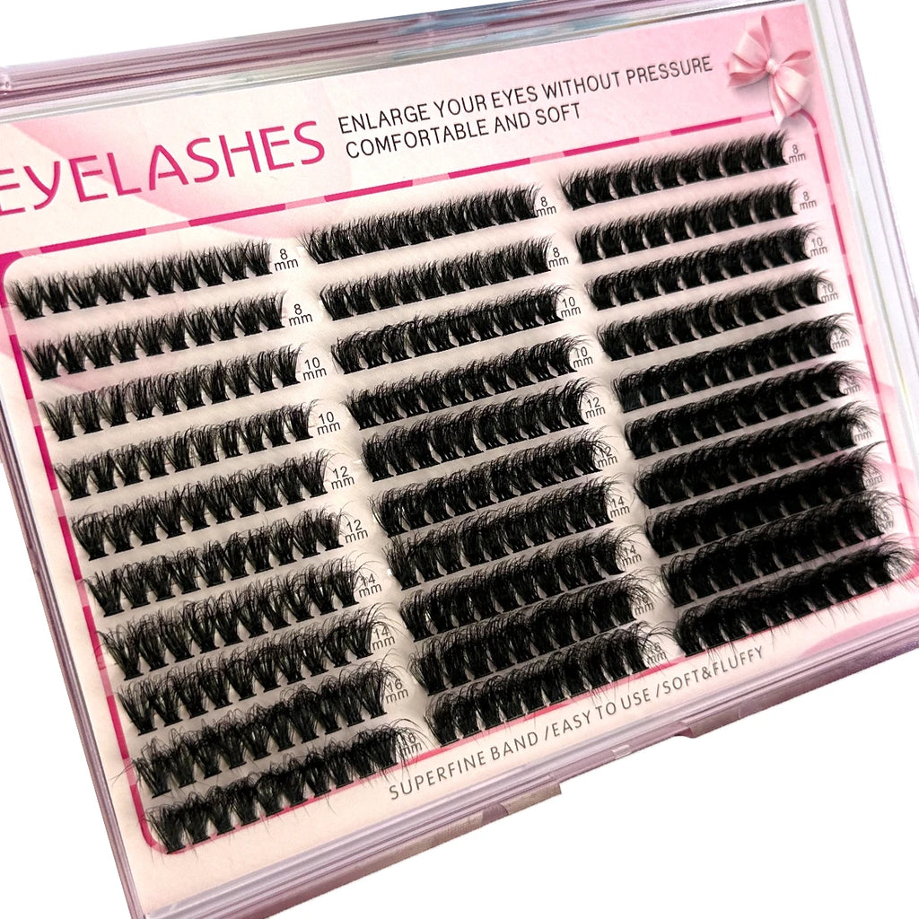 30Rows Cluster Eyelash Extension 8-16mm Mix Fluffy Thick Lash Clusters 60D80D100D Wispy Individual Eyelash Extension Cluster