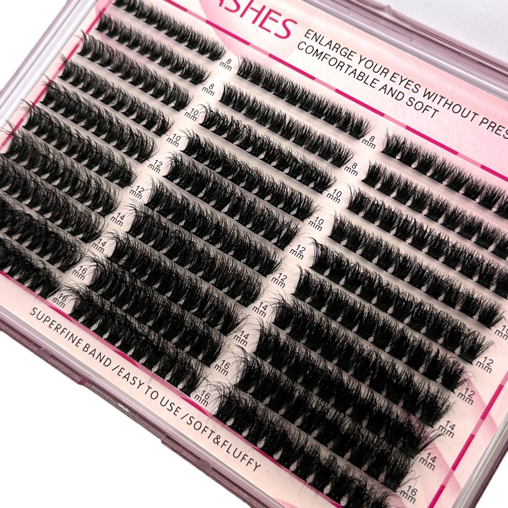 30Rows Cluster Eyelash Extension 8-16mm Mix Fluffy Thick Lash Clusters 60D80D100D Wispy Individual Eyelash Extension Cluster
