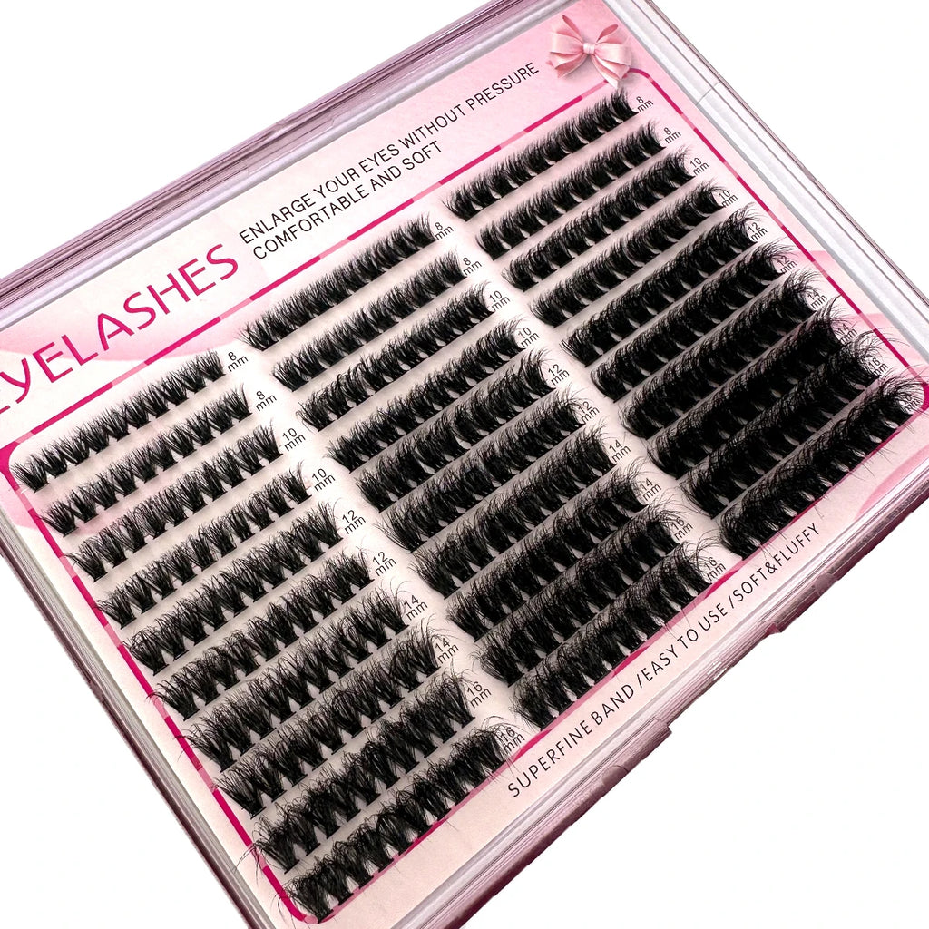 30Rows Cluster Eyelash Extension 8-16mm Mix Fluffy Thick Lash Clusters 60D80D100D Wispy Individual Eyelash Extension Cluster