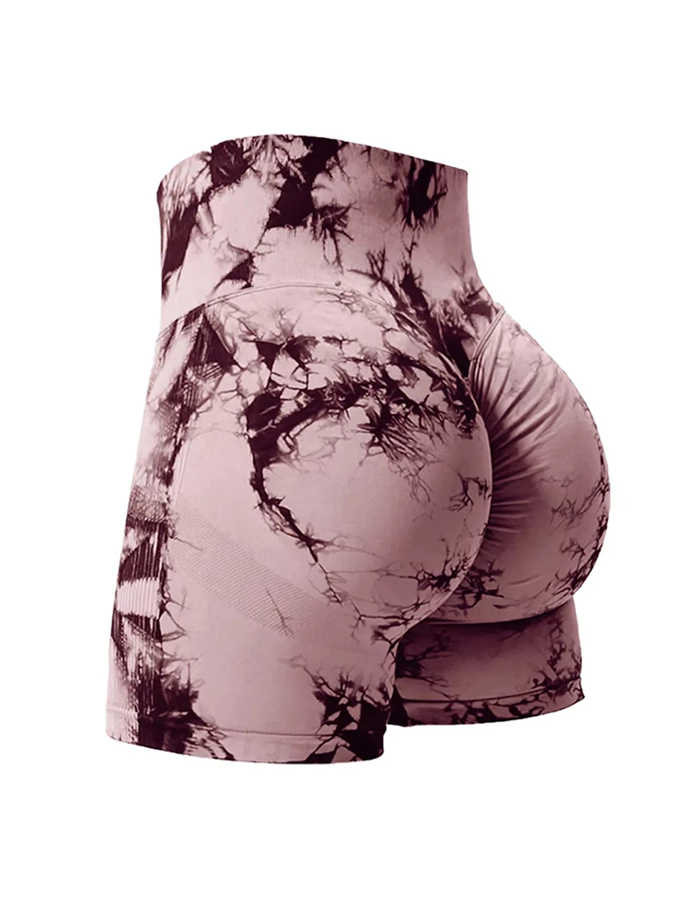 2PCS Tie Dye Butt Lifting Sexy Gym Shorts Woman Skinny Stretch High Waist Sport Shorts Casual Seamless