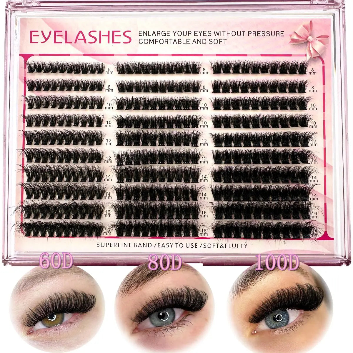 30Rows Cluster Eyelash Extension 8-16mm Mix Fluffy Thick Lash Clusters 60D80D100D Wispy Individual Eyelash Extension Cluster