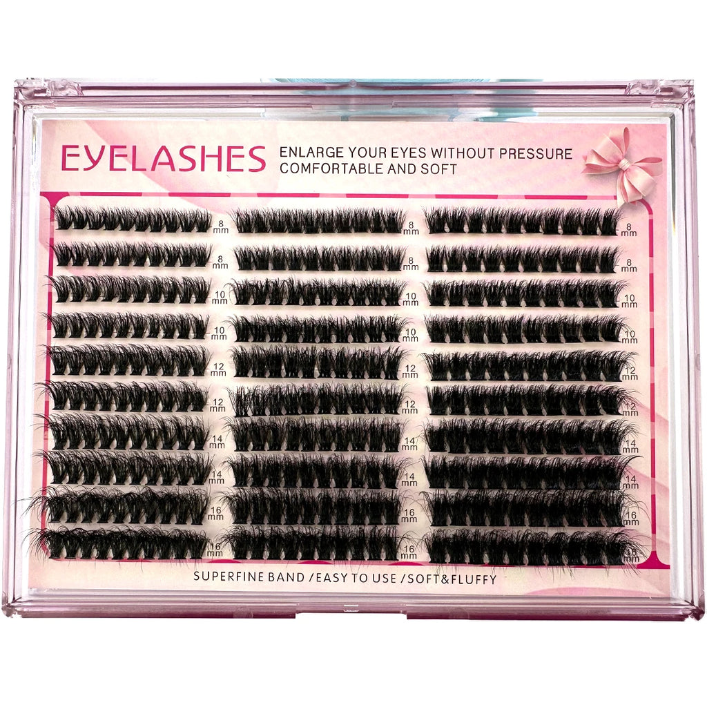 30Rows Cluster Eyelash Extension 8-16mm Mix Fluffy Thick Lash Clusters 60D80D100D Wispy Individual Eyelash Extension Cluster