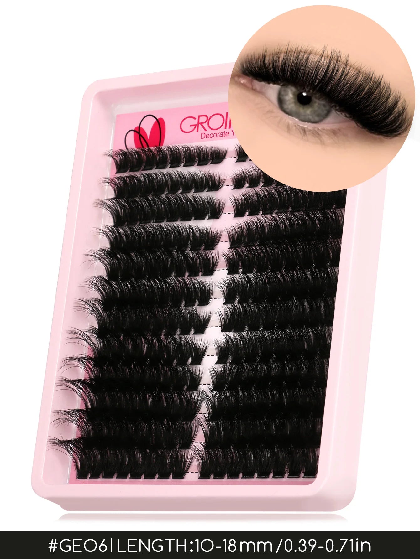 GROINNEYA Lashes Clusters Cat Eyelashes Wispy Individual Lashes Extensions Volume Fluffy Clusters Lashes DIY Eyelashes Makeup